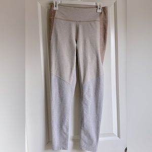 Outdoor Voices Women’s Color Block Leggings | Size: M | Tan/Grey/Ivory